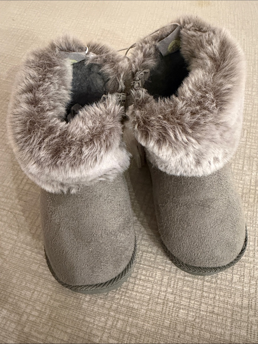 Kids Faux Fur Winter Boots - Gray